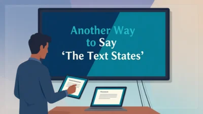 another way to say the text states